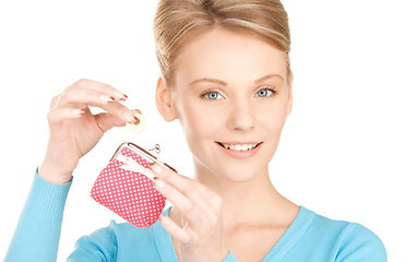 Image showing lovely woman with purse and money