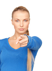 Image showing businesswoman pointing her finger