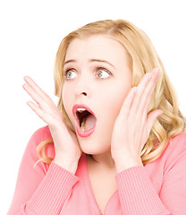 Image showing surprised woman face