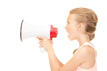 Image showing girl with megaphone