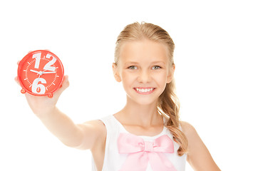 Image showing girl holding alarm clock