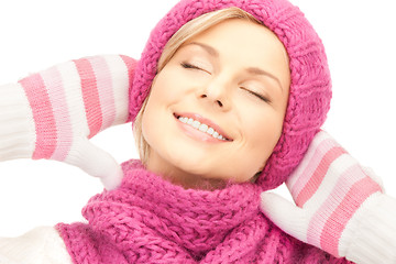 Image showing beautiful woman in winter hat