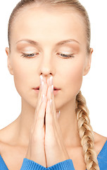 Image showing praying businesswoman