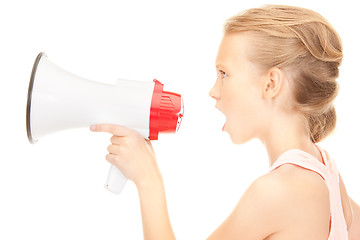 Image showing girl with megaphone