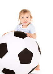 Image showing baby boy with soccer ball