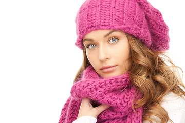 Image showing beautiful woman in winter hat 