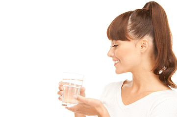 Image showing woman with glass of water