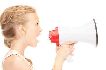 Image showing girl with megaphone