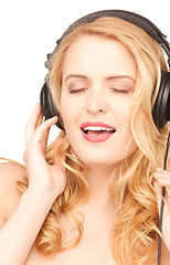 Image showing happy woman in headphones