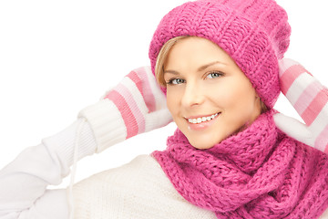 Image showing beautiful woman in winter hat