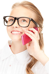 Image showing happy girl with cell phone