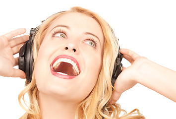 Image showing happy woman in headphones