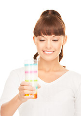 Image showing lovely woman with glass of milk