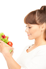 Image showing beautiful housewife with vegetables