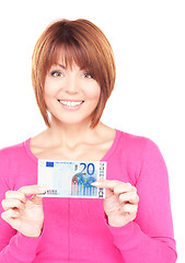 Image showing lovely woman with cash money