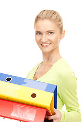 Image showing businesswoman with folders