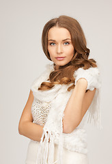 Image showing beautiful woman in white gloves