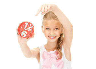 Image showing girl holding alarm clock