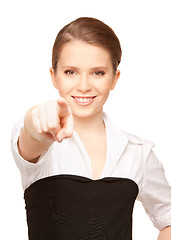 Image showing businesswoman pointing her finger