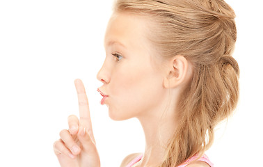 Image showing finger on lips