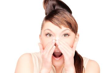 Image showing surprised woman face