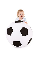 Image showing baby boy with soccer ball