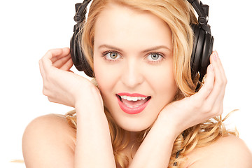 Image showing happy woman in headphones