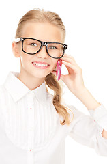 Image showing happy girl with cell phone