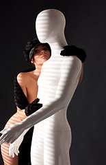 Image showing woman with mannequin