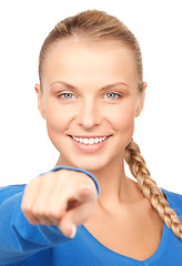 Image showing businesswoman pointing her finger