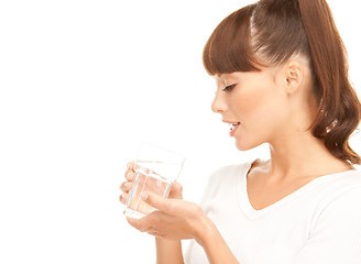 Image showing woman with glass of water