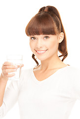 Image showing woman with glass of water