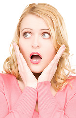 Image showing surprised woman face