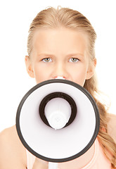 Image showing girl with megaphone