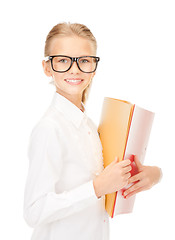 Image showing elementary school student with folders