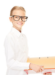 Image showing elementary school student with folders