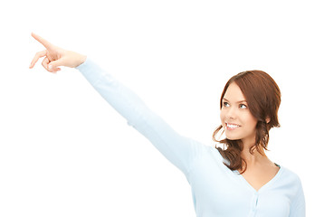 Image showing businesswoman pointing her finger