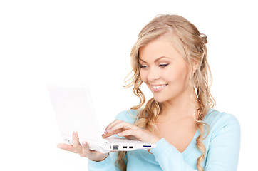 Image showing happy woman with laptop computer