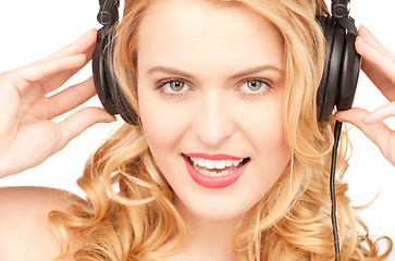 Image showing happy woman in headphones