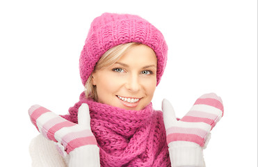 Image showing beautiful woman in winter hat