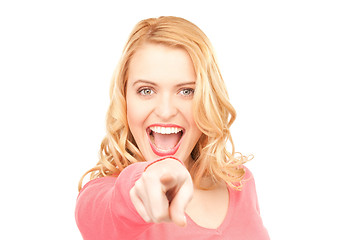 Image showing businesswoman pointing her finger