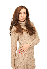 Image showing beautiful woman in wool dress
