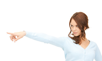 Image showing businesswoman pointing her finger