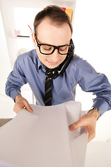 Image showing funny picture of businessman in office