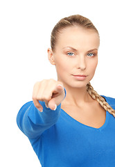 Image showing businesswoman pointing her finger