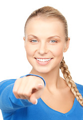 Image showing businesswoman pointing her finger