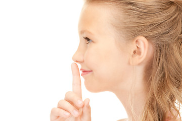 Image showing finger on lips 