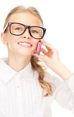 Image showing happy girl with cell phone