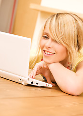 Image showing teenage girl with laptop computer