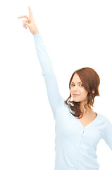 Image showing businesswoman pointing her finger